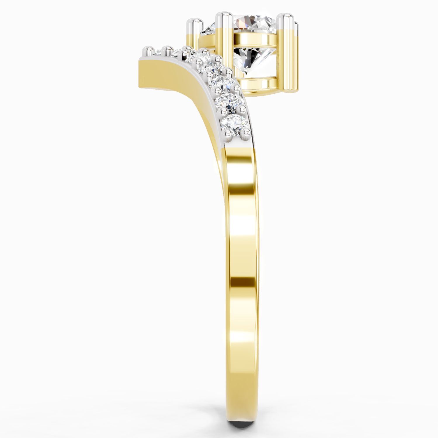 0.61 Carat Twist Bypass Diamond Ring