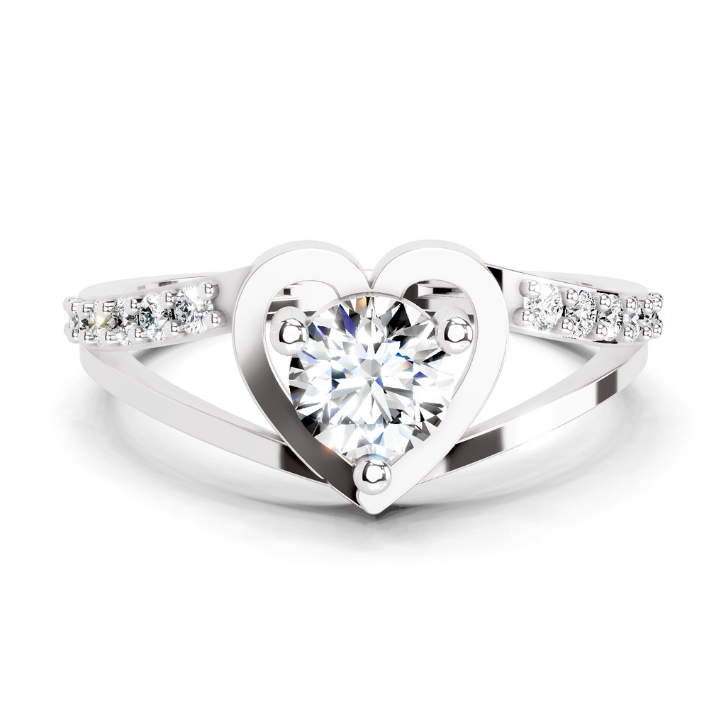 0.67 Ct IGI Certified Heart Diamond Ring