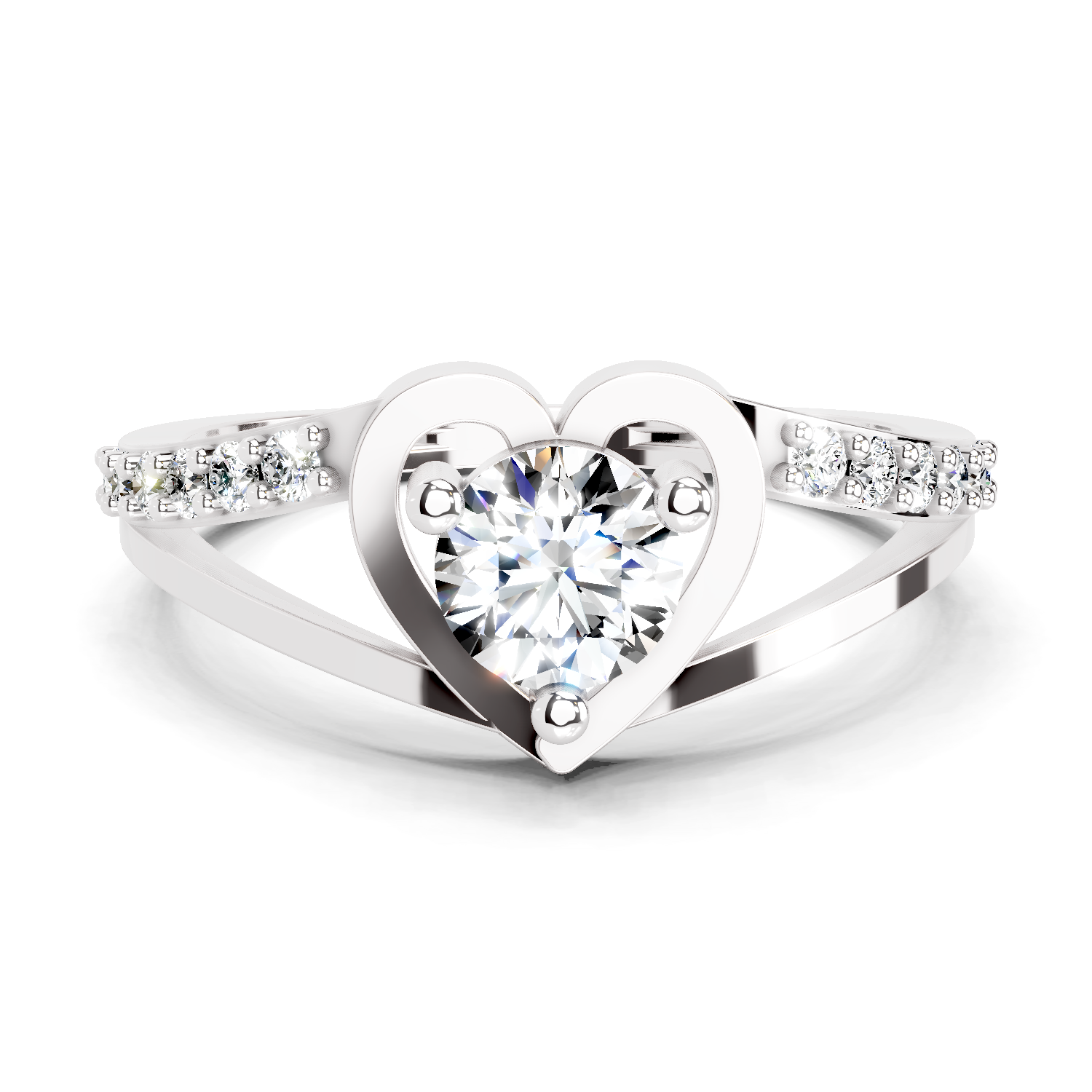 0.67 Ct IGI Certified Heart Diamond Ring