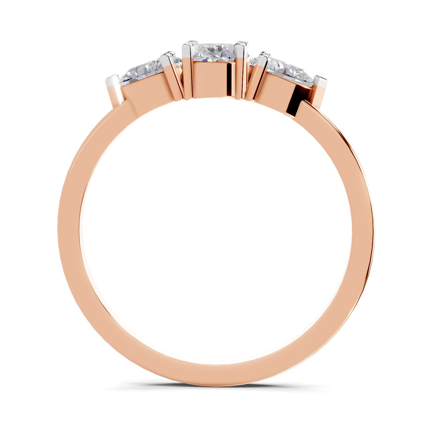 0.60 Carat Three-Stone Oval & Pear Diamond Engagement Ring