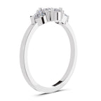 0.60 Carat Three-Stone Oval & Pear Diamond Engagement Ring