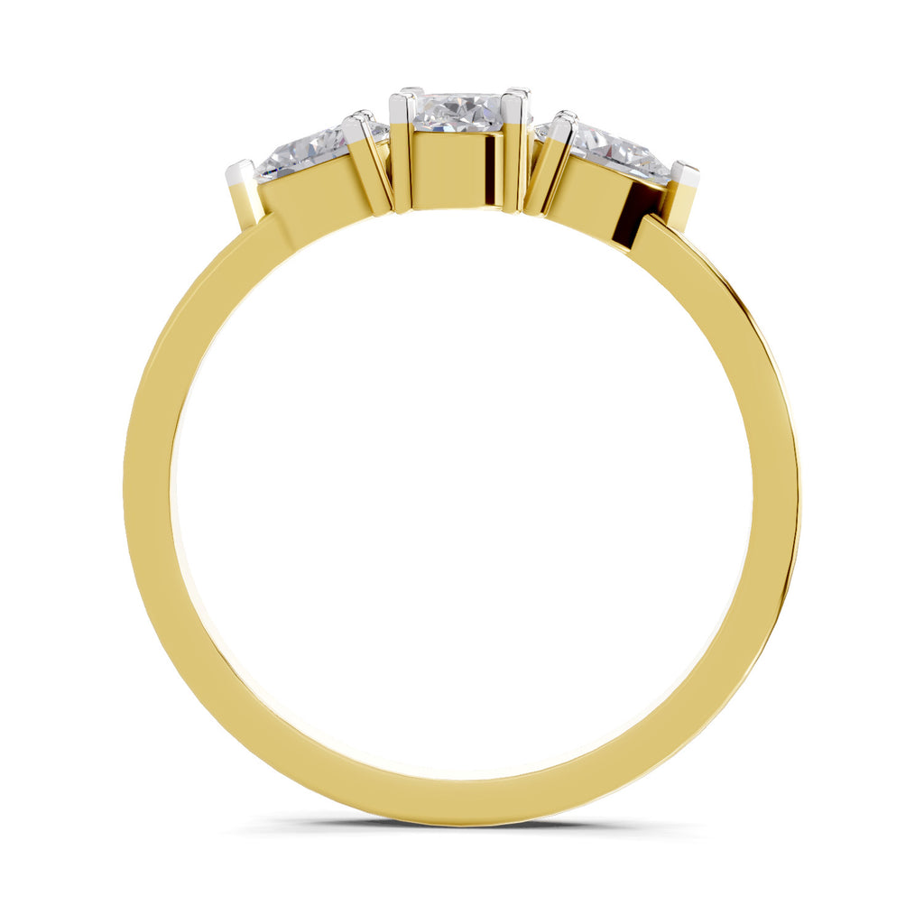 0.60 Carat Three-Stone Oval & Pear Diamond Engagement Ring
