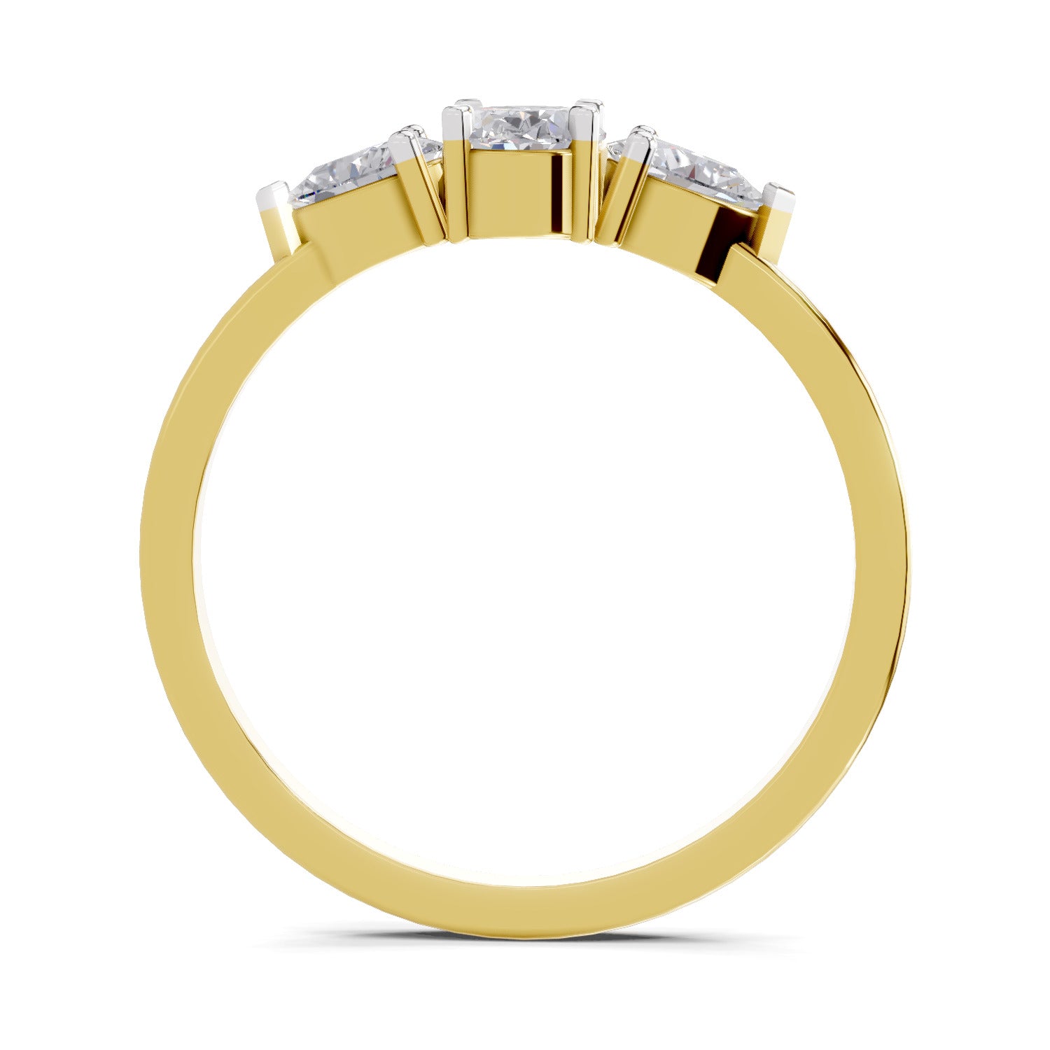 0.60 Carat Three-Stone Oval & Pear Diamond Engagement Ring