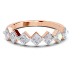 0.63 Carat Princess Shape 7 Stone Diamond Band Ring