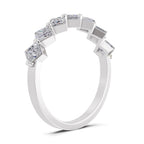 0.63 Carat Princess Shape 7 Stone Diamond Band Ring