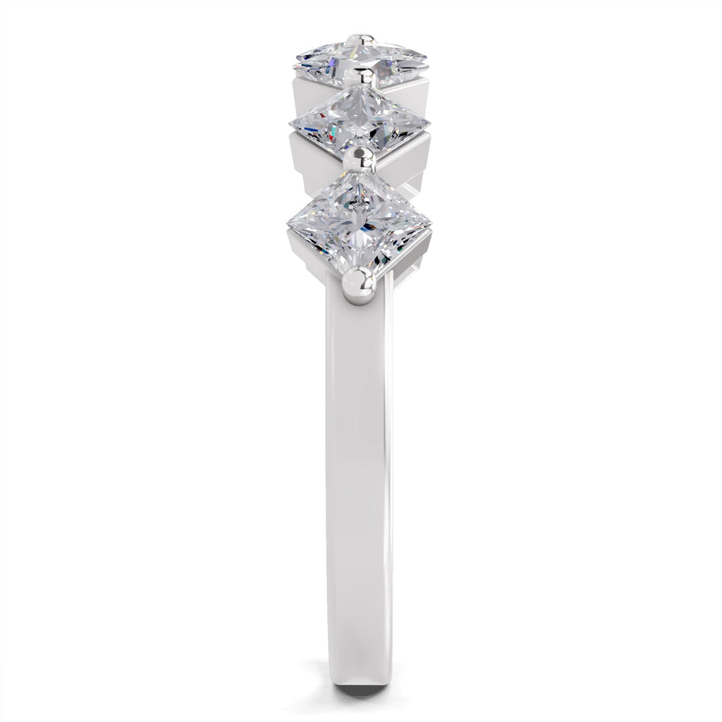 0.63 Carat Princess Shape 7 Stone Diamond Band Ring