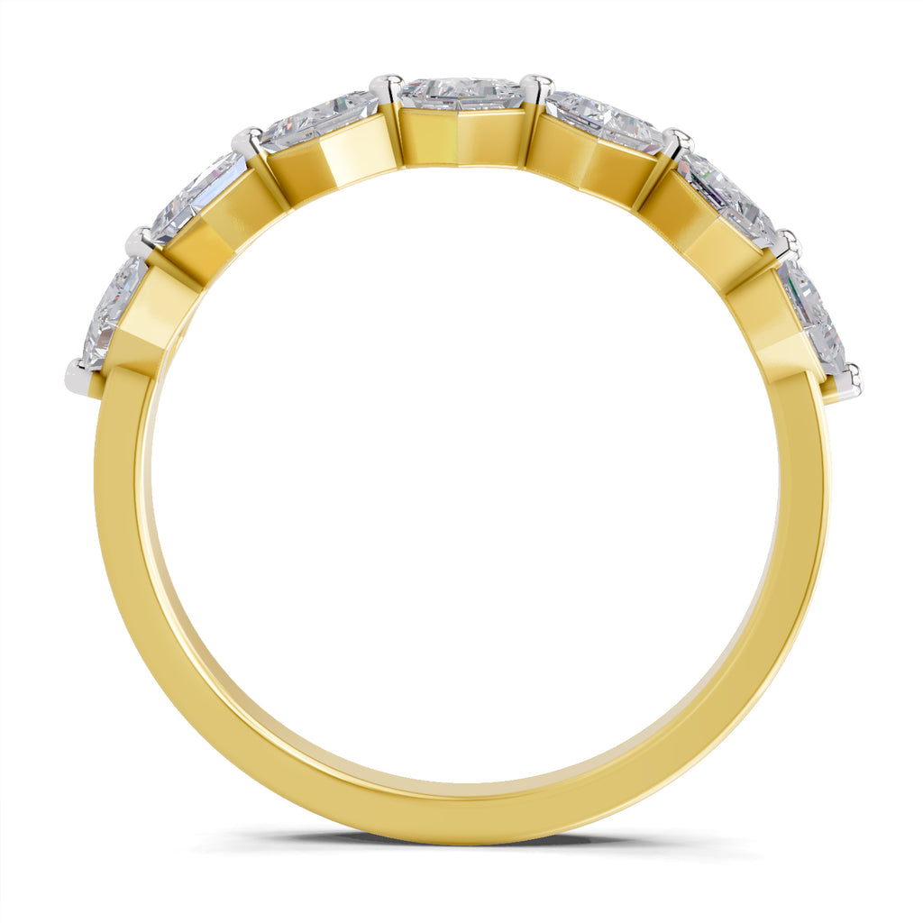 0.63 Carat Princess Shape 7 Stone Diamond Band Ring