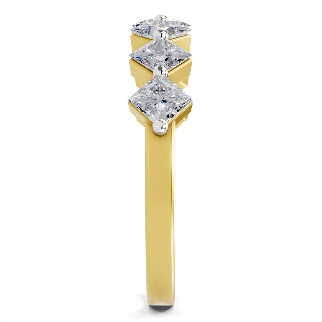 0.63 Carat Princess Shape 7 Stone Diamond Band Ring