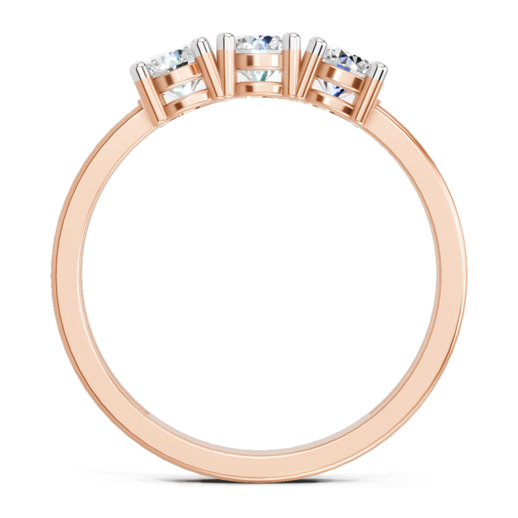 Sparkles 3 Stone Ring 0.75 Carat Diamond