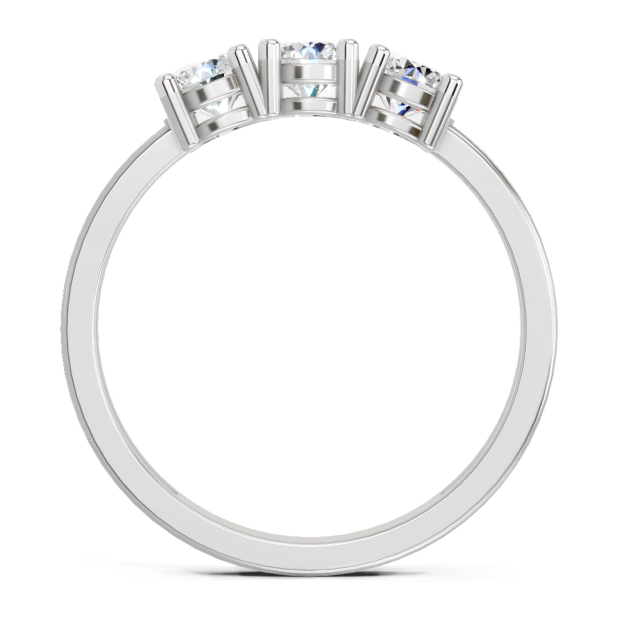 Sparkles 3 Stone Ring 0.75 Carat Diamond