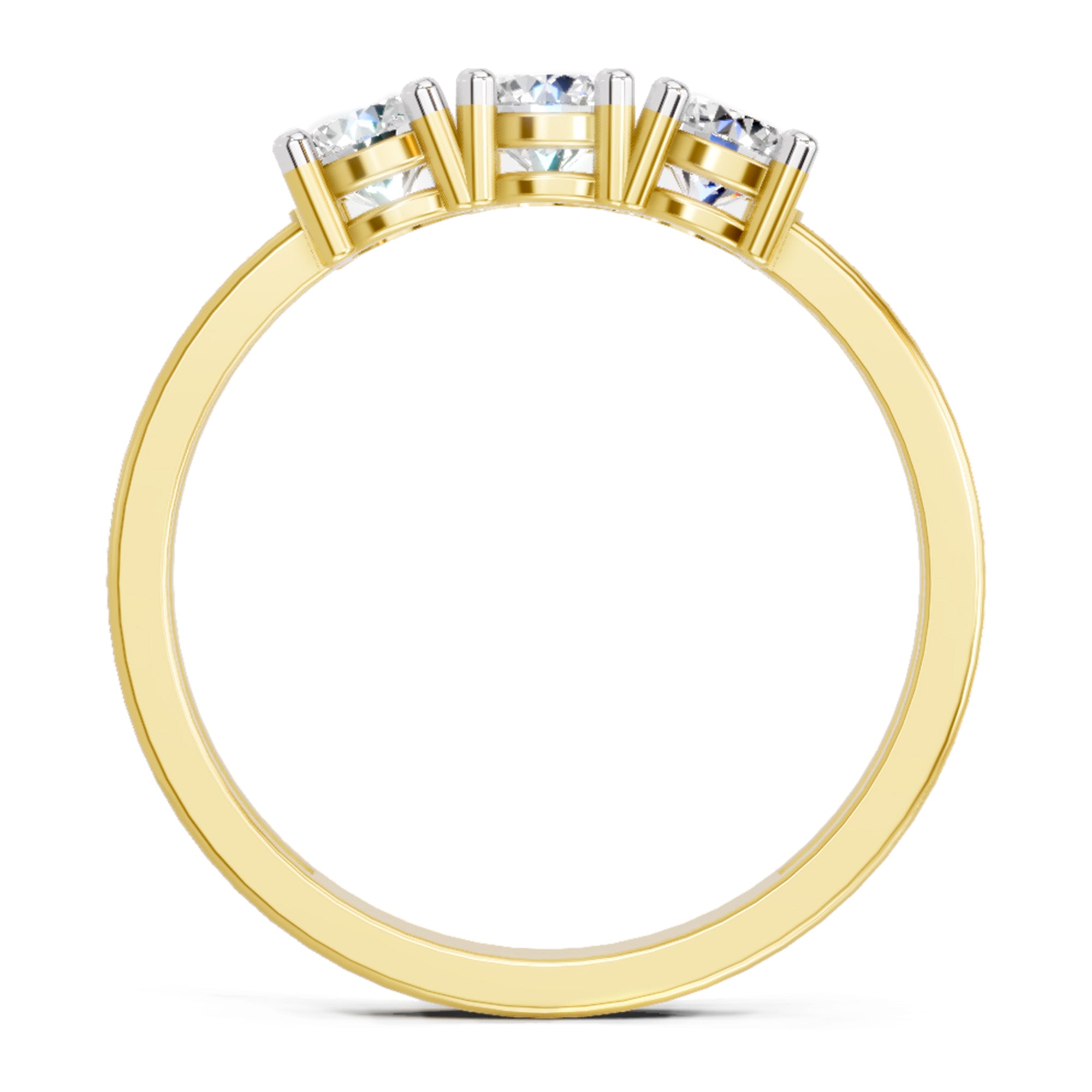 Sparkles 3 Stone Ring 0.75 Carat Diamond