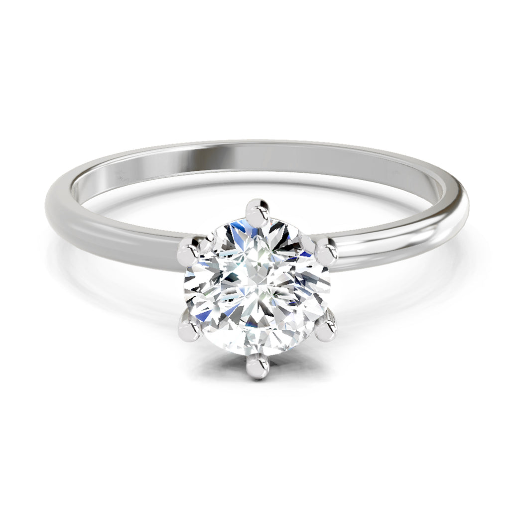 Sparkles 6 Prong Solitaire Ring 0.75 Carat Diamond
