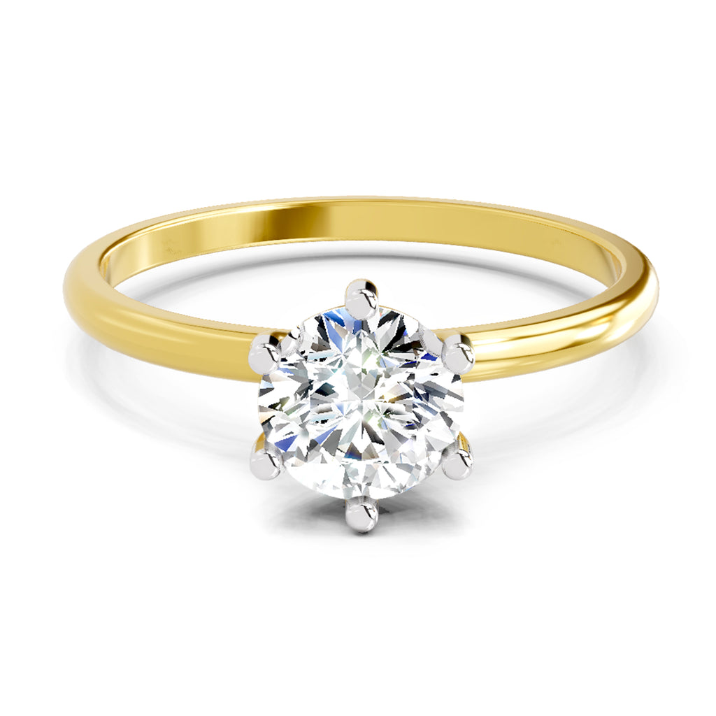 Sparkles 6 Prong Solitaire Ring 0.75 Carat Diamond