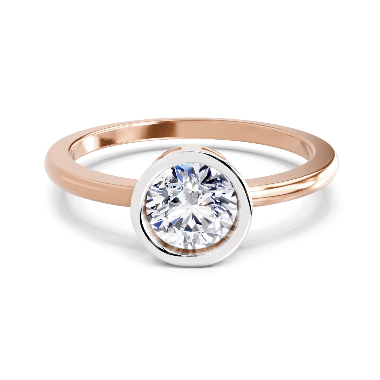Sparkles Bezel Solitaire Ring 0.75 Carat Diamond