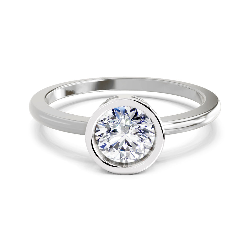 Sparkles Bezel Solitaire Ring 0.75 Carat Diamond