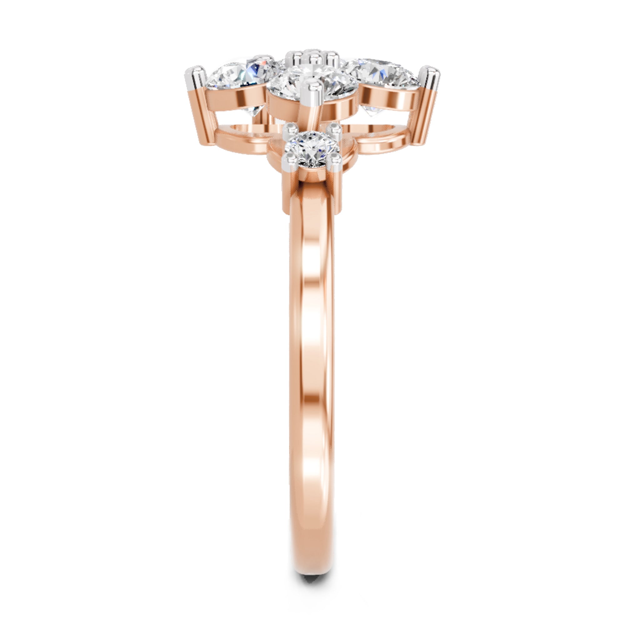 Sparkles Four Stone Cluster Ring 0.87 Carat