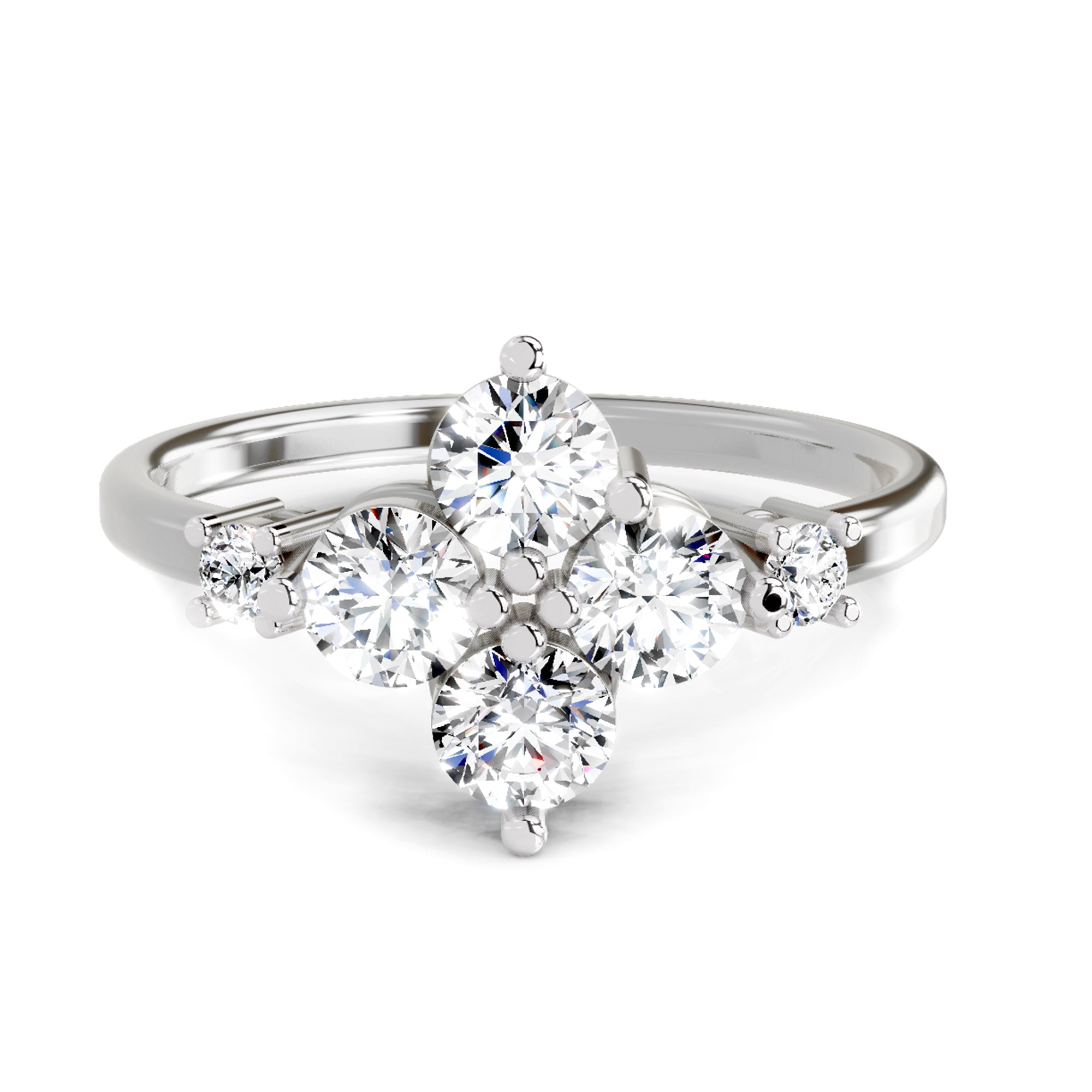 Sparkles Four Stone Cluster Ring 0.87 Carat