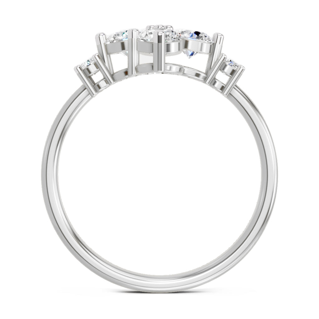 Sparkles Four Stone Cluster Ring 0.87 Carat