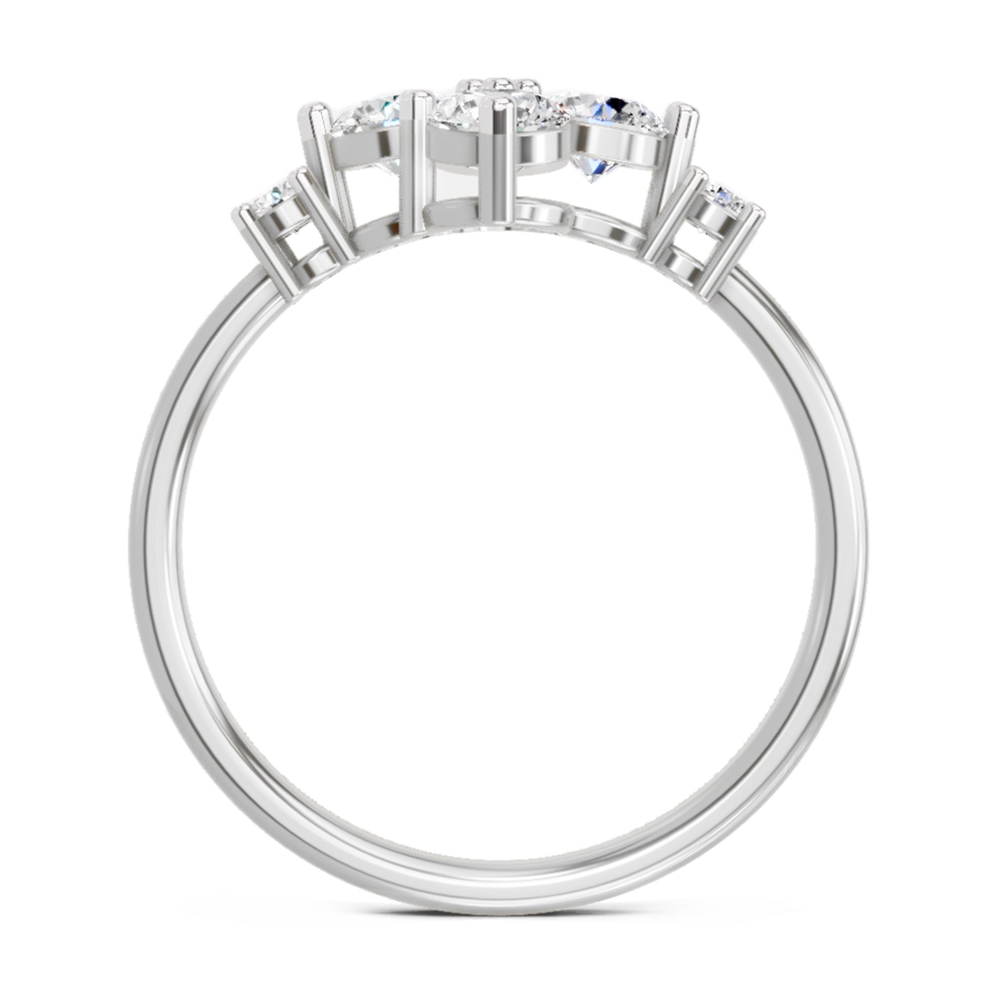 Sparkles Four Stone Cluster Ring 0.87 Carat