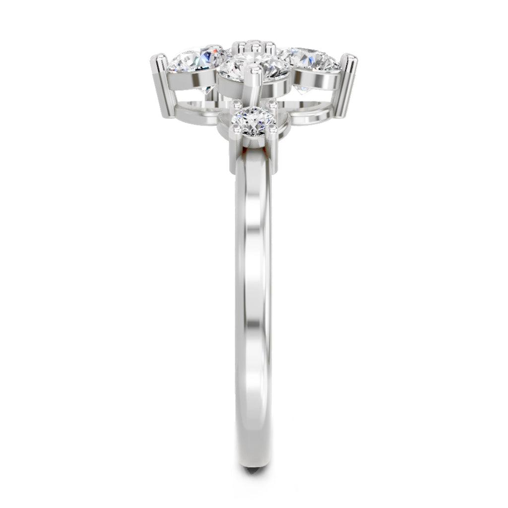Sparkles Four Stone Cluster Ring 0.87 Carat