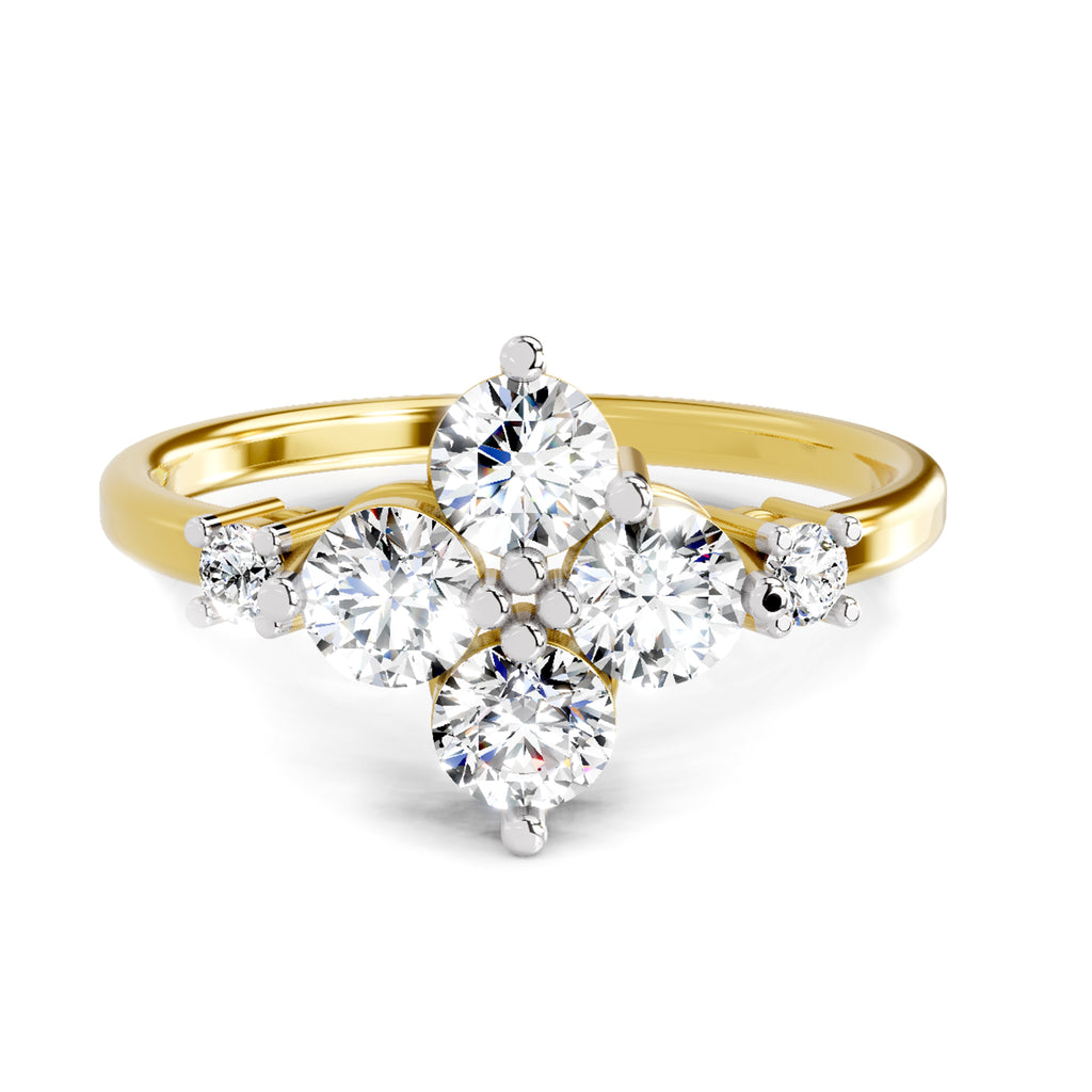 Sparkles Four Stone Cluster Ring 0.87 Carat