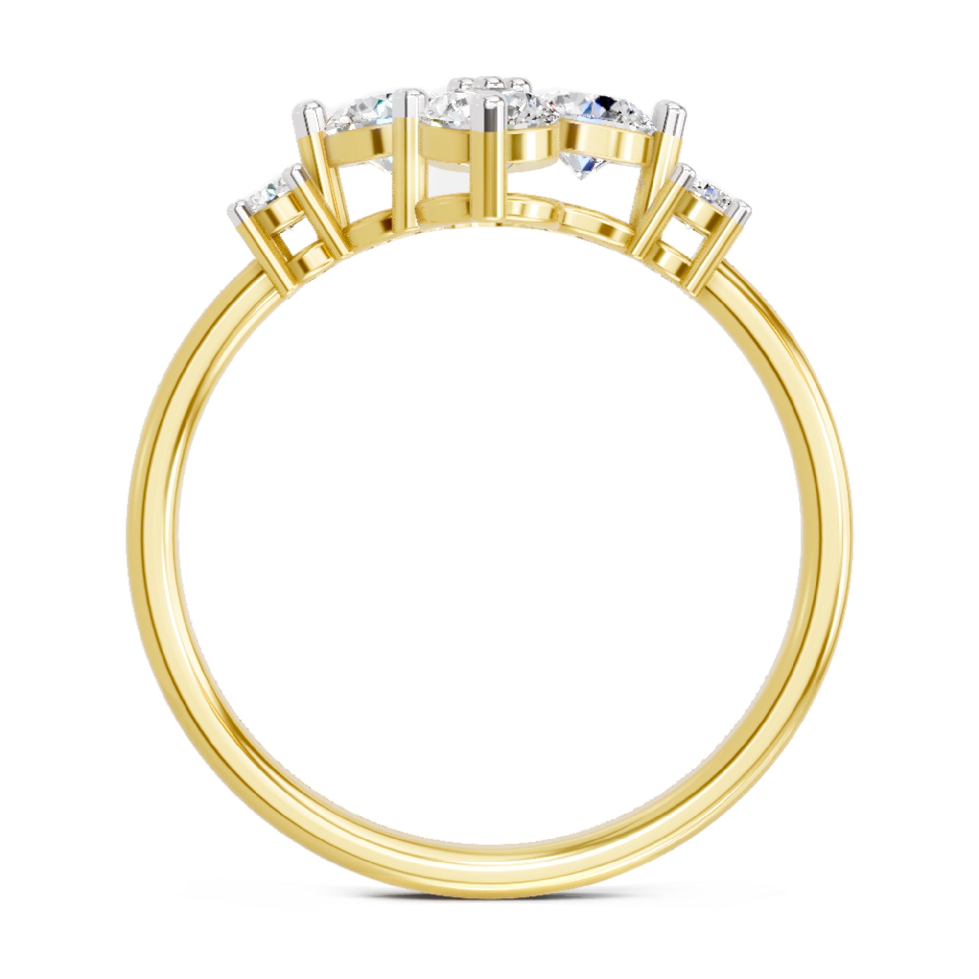 Sparkles Four Stone Cluster Ring 0.87 Carat