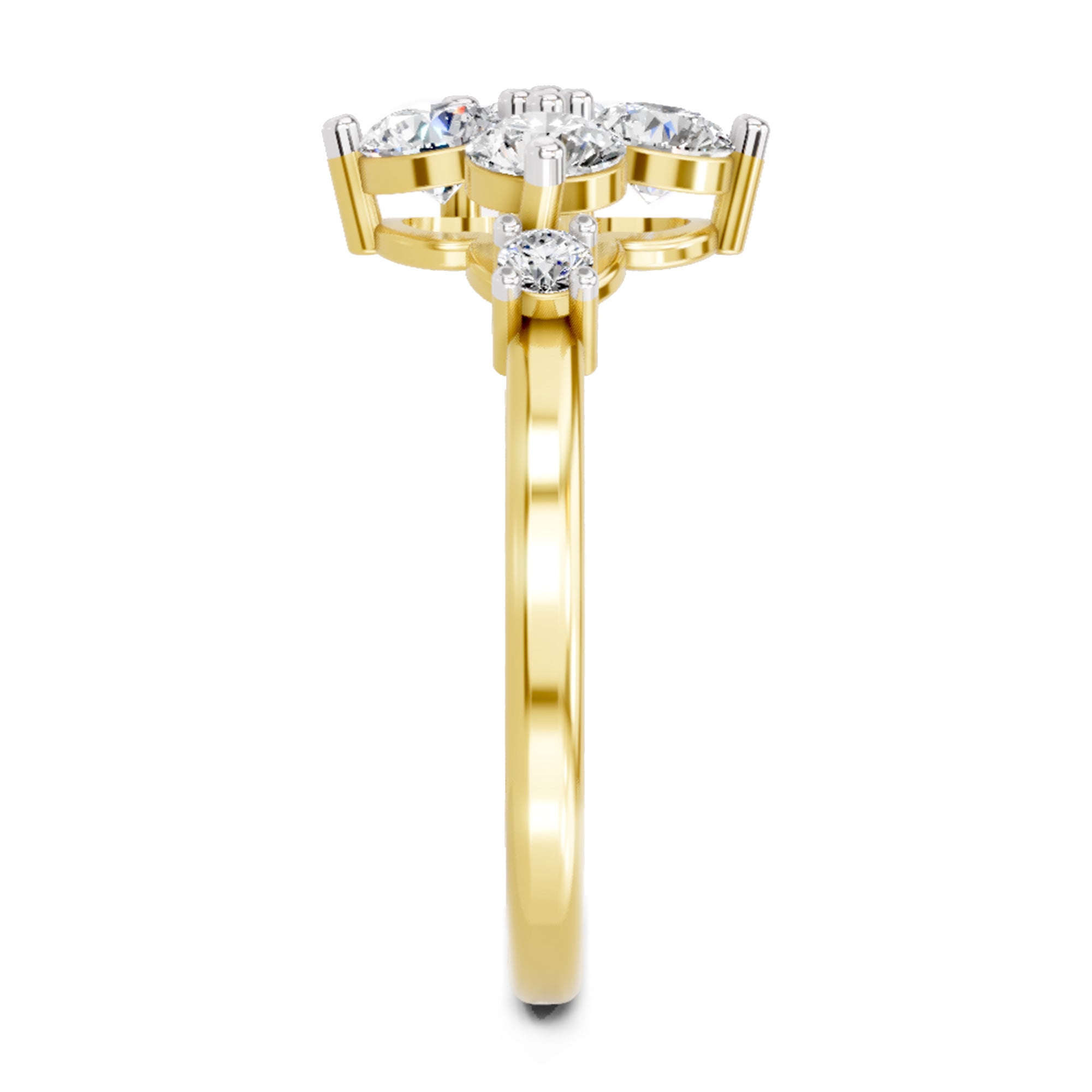 Sparkles Four Stone Cluster Ring 0.87 Carat