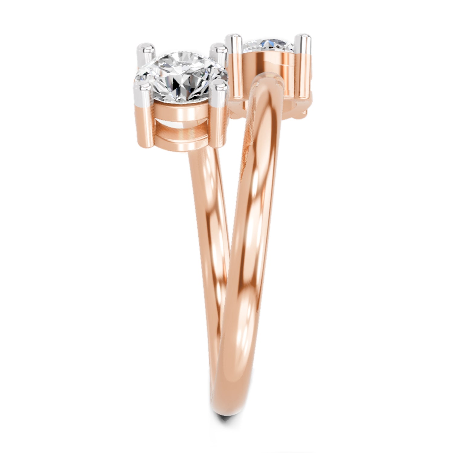 1 Carat Twin Solitaire Diamond Engagement Ring