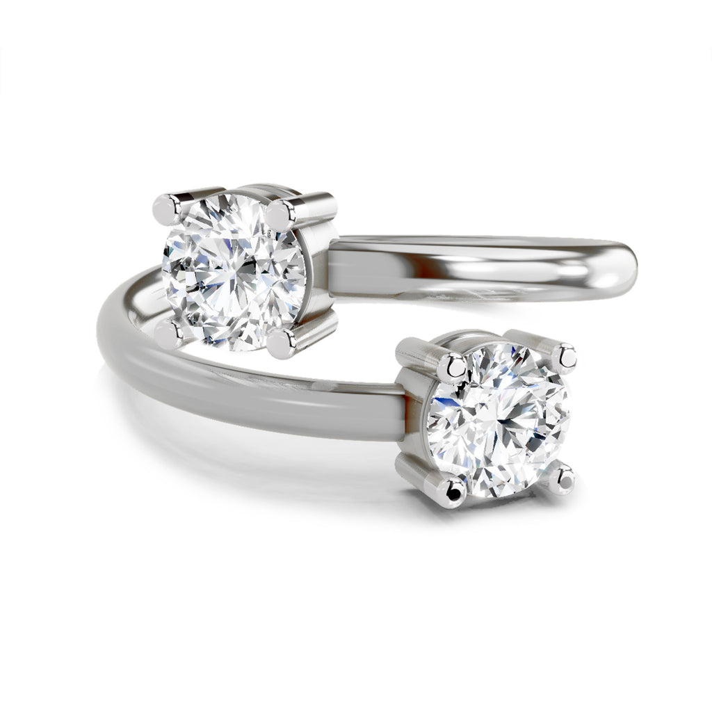 1 Carat Twin Solitaire Diamond Engagement Ring