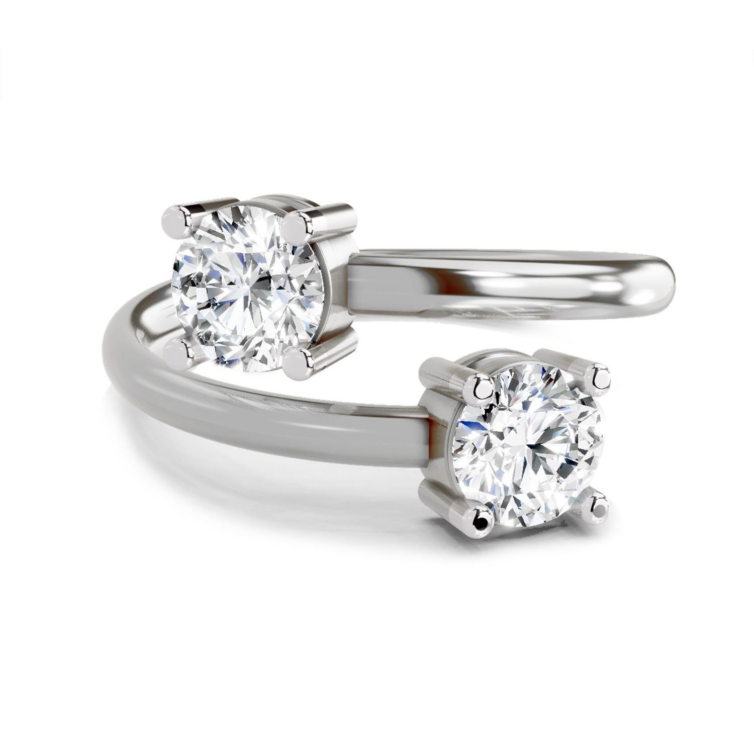 1 Carat Twin Solitaire Diamond Engagement Ring