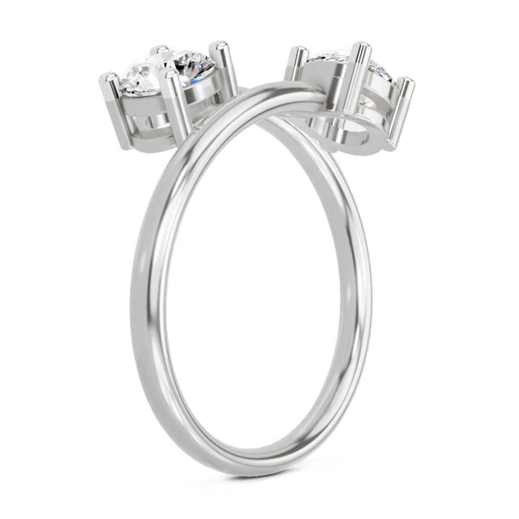 1 Carat Twin Solitaire Diamond Engagement Ring