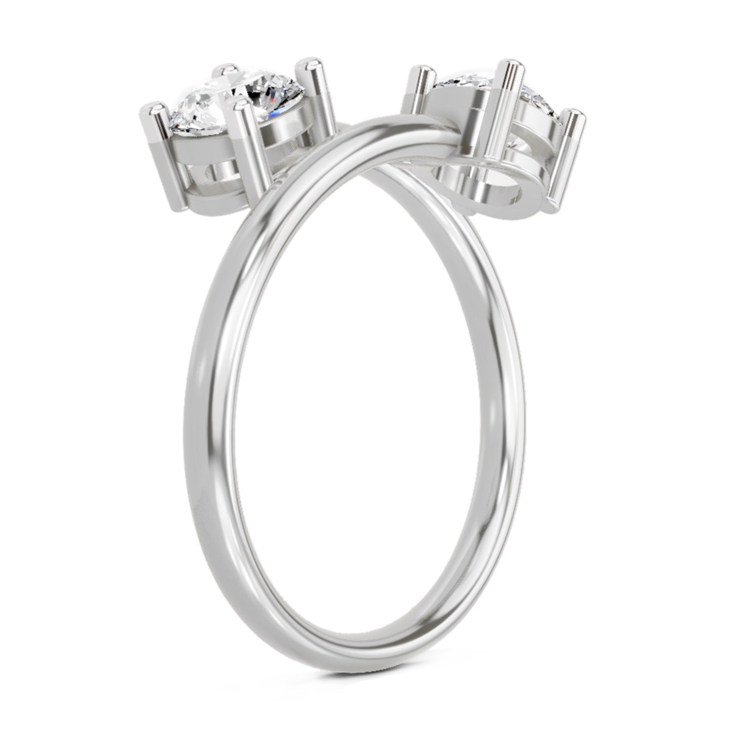 1 Carat Twin Solitaire Diamond Engagement Ring