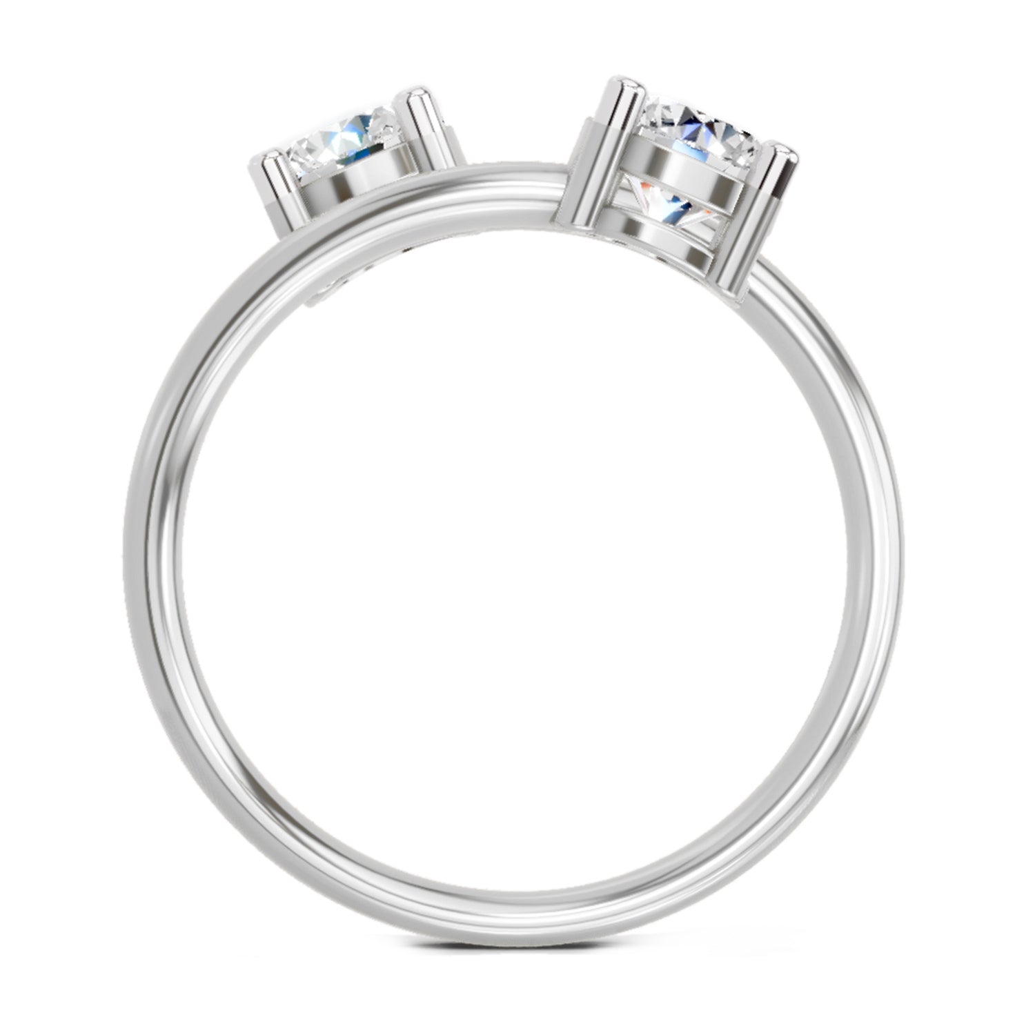 1 Carat Twin Solitaire Diamond Engagement Ring