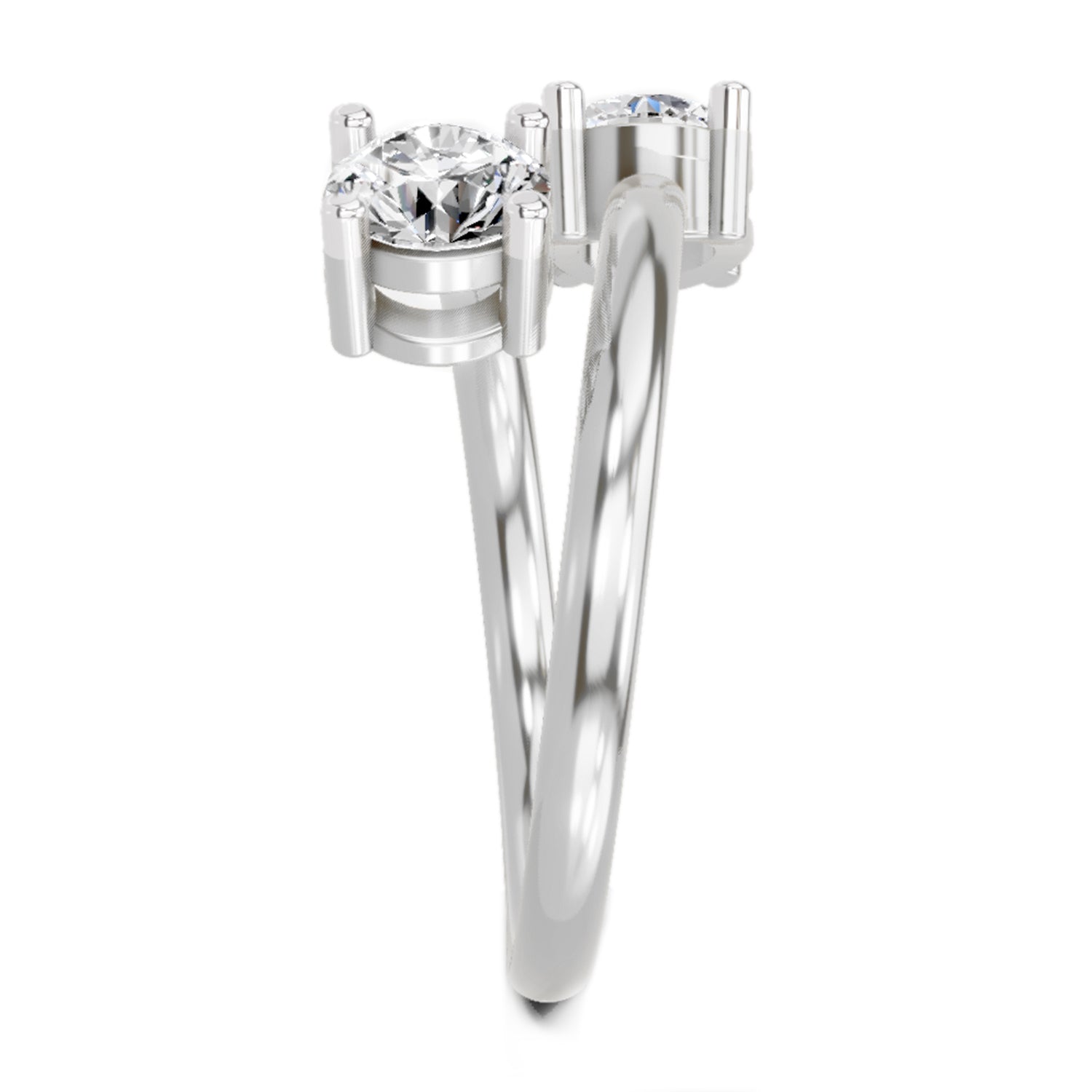 1 Carat Twin Solitaire Diamond Engagement Ring