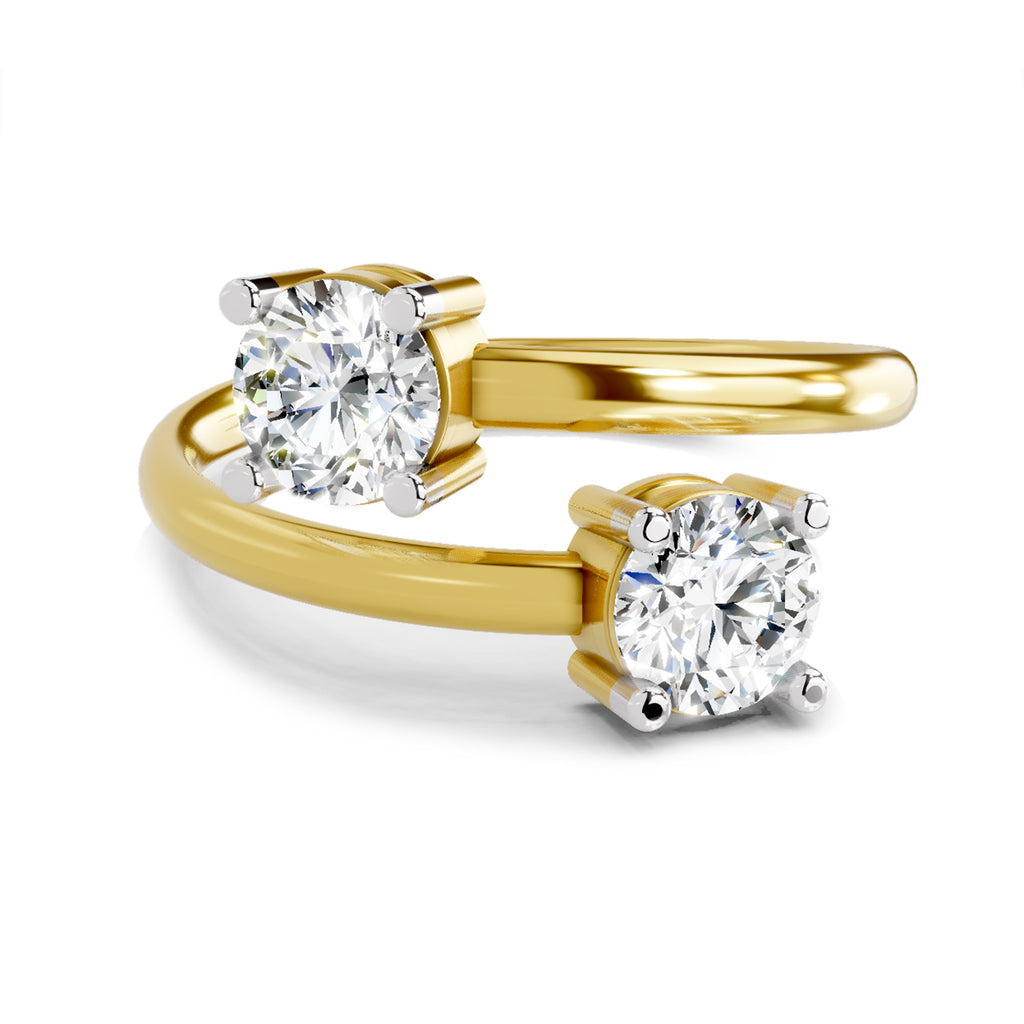 1 Carat Twin Solitaire Diamond Engagement Ring