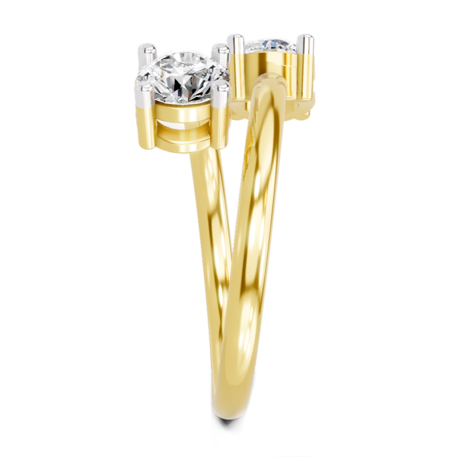 1 Carat Twin Solitaire Diamond Engagement Ring