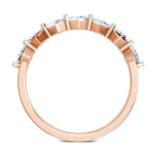 Sparkles 7 Stone Band Ring 0.75 Carat Princess Shape Diamond