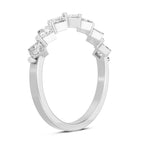 Sparkles 7 Stone Band Ring 0.75 Carat Princess Shape Diamond