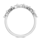 Sparkles 7 Stone Band Ring 0.75 Carat Princess Shape Diamond