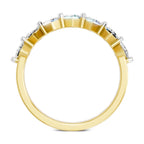 Sparkles 7 Stone Band Ring 0.75 Carat Princess Shape Diamond