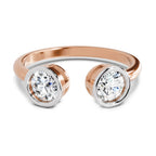 Sparkles 2 Stone Open Ring 0.78 Carat Diamond