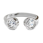 Sparkles 2 Stone Open Ring 0.78 Carat Diamond