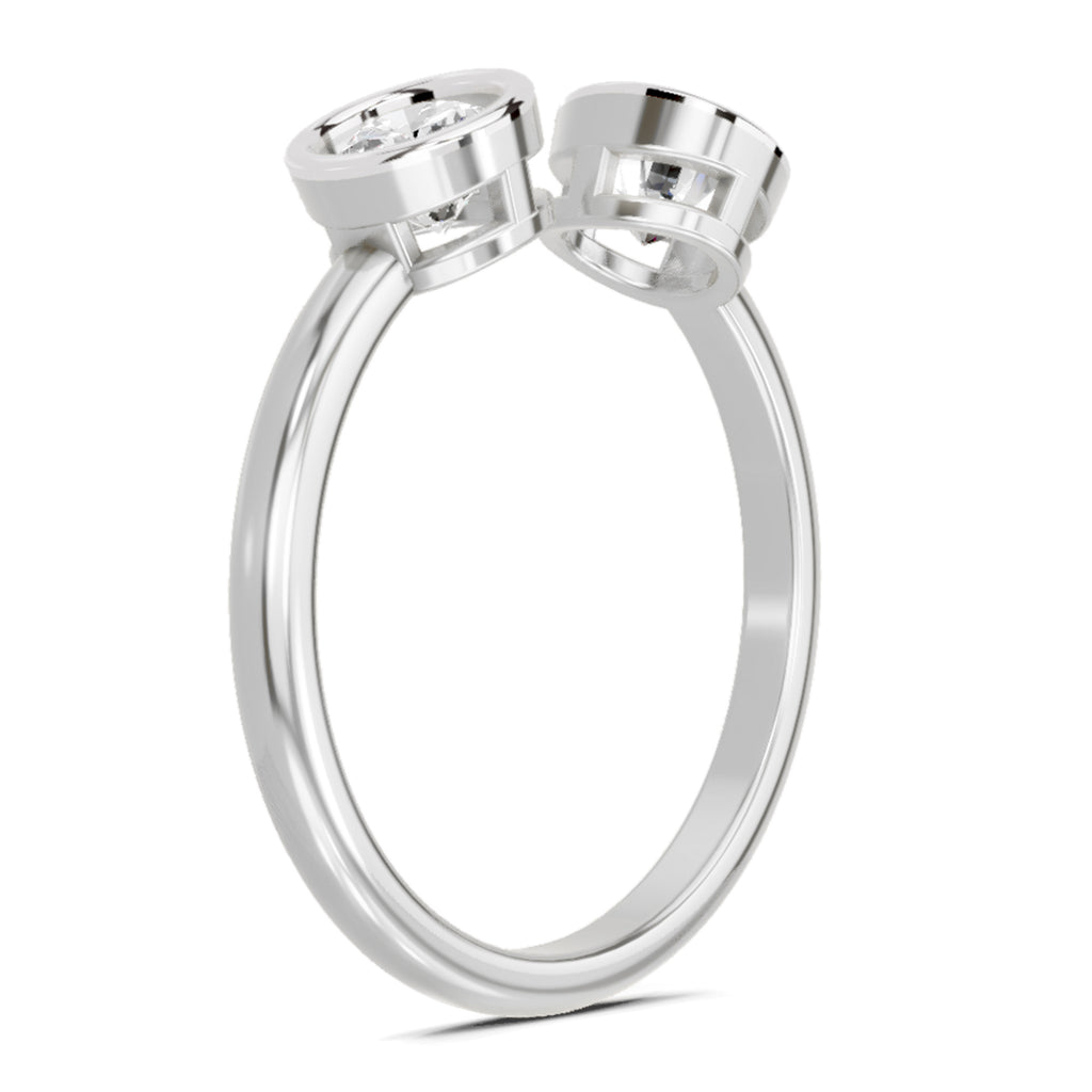 Sparkles 2 Stone Open Ring 0.78 Carat Diamond