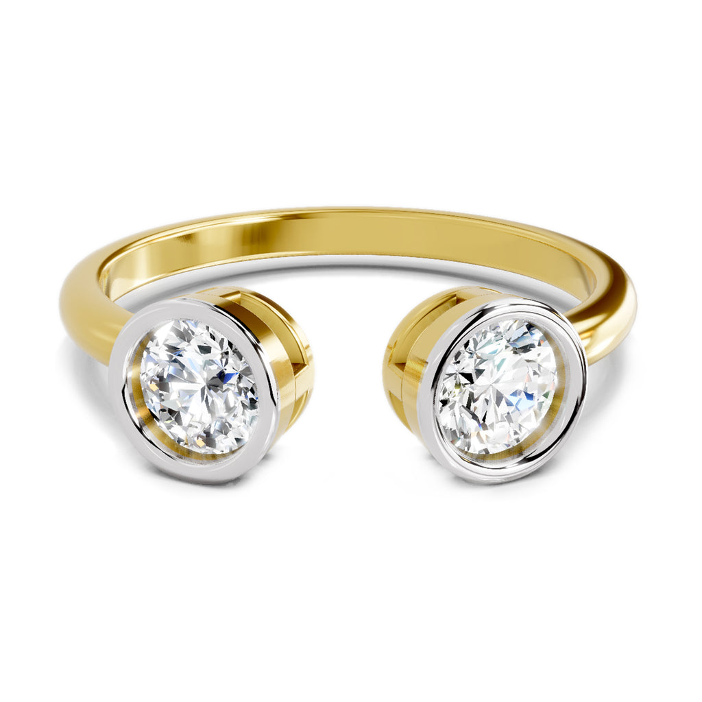 Sparkles 2 Stone Open Ring 0.78 Carat Diamond
