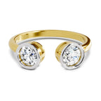 Sparkles 2 Stone Open Ring 0.78 Carat Diamond