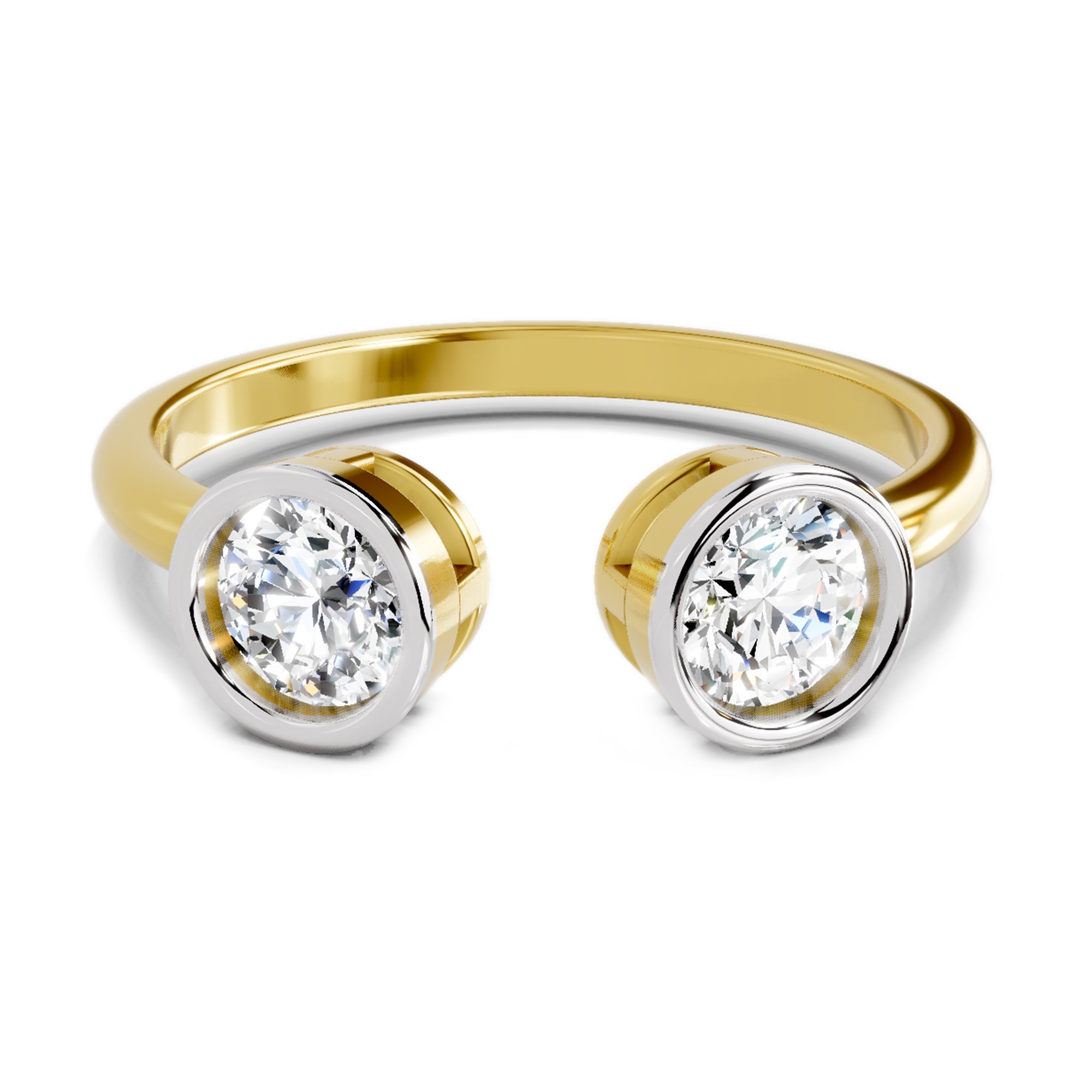 Sparkles 2 Stone Open Ring 0.78 Carat Diamond