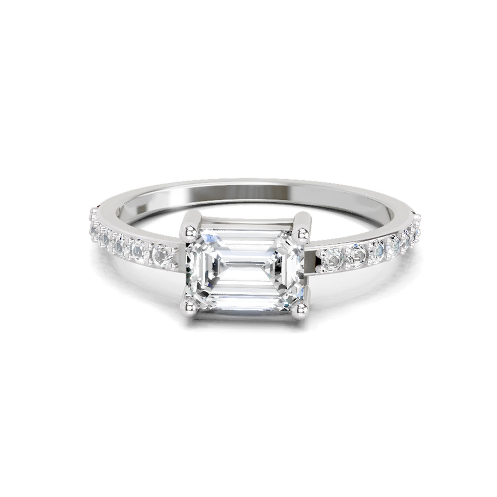 1.18 Carat Emerald Ring FG VS Diamond