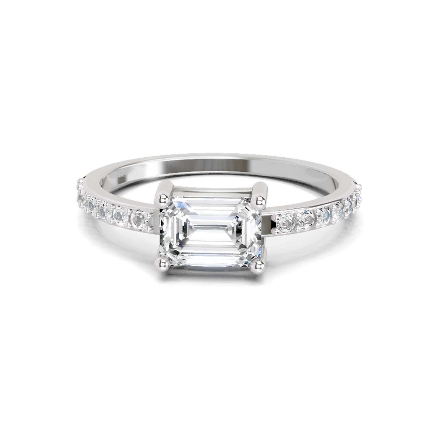 1.18 Carat Emerald Ring FG VS Diamond
