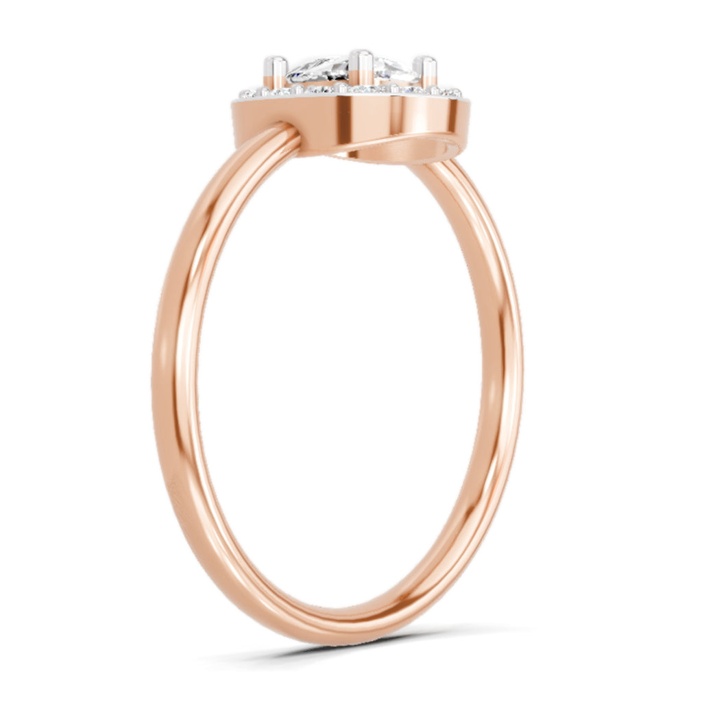 Ring 0.70 Carat Cushion Shape Centre Diamond Halo Ring