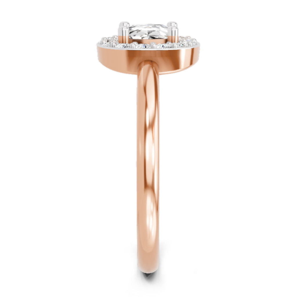 Ring 0.70 Carat Cushion Shape Centre Diamond Halo Ring